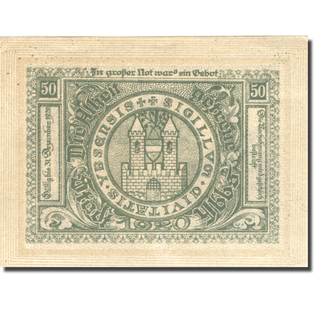 Banknote, Austria, Ybbs, 50 Heller, village 1920-12-31, UNC(63), Mehl:FS 1258a