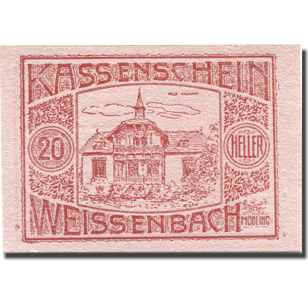 Banknote, Austria, Weissenbach, 20 Heller, Maison, 1920 UNC(63) Mehl:FS 1156Aa