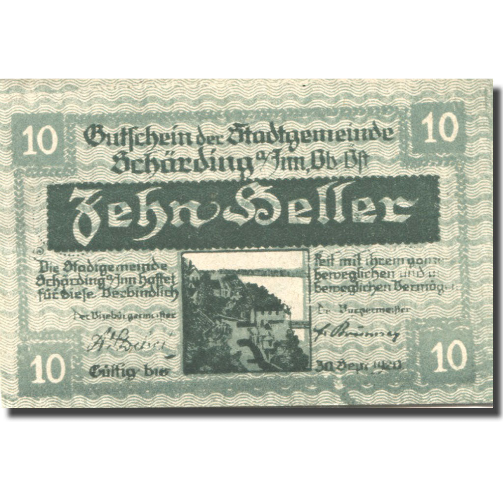 Banknote, Austria, Schärding, 10 Heller, Blason, 1920 UNC(63) Mehl:FS 951I
