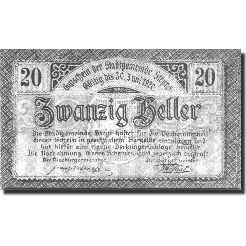 Banknote, Austria, Steyr, 20 Heller, Blason 1920-06-30, UNC(63), Mehl:FS 1034Ia