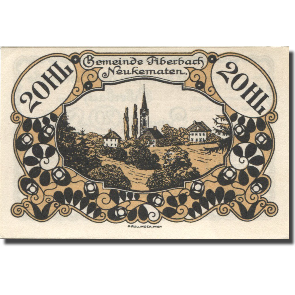 Banknote, Austria, Piberbach, 20 Heller, Eglise, 1920 UNC(63) Mehl:FS 746a