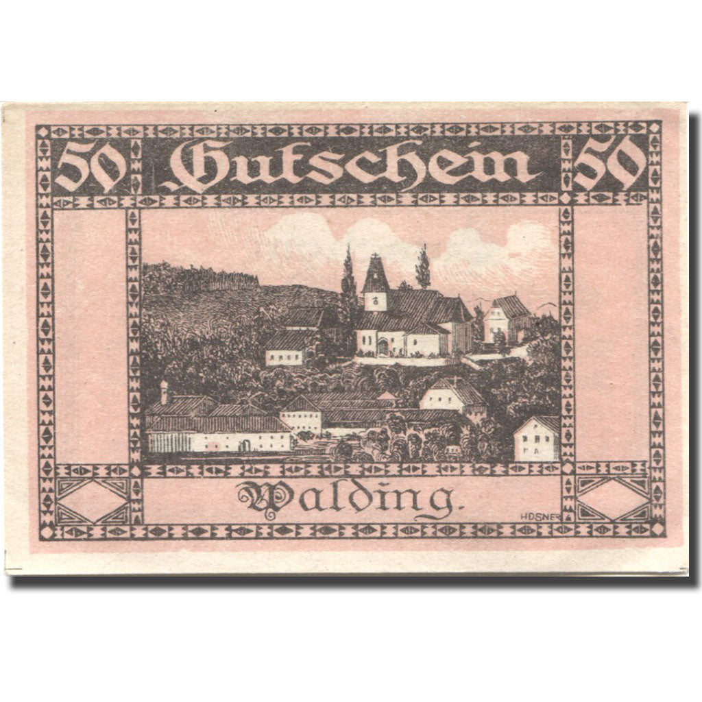 Banknote, Austria, Walding, 50 Heller, village, 1920 UNC(63) Mehl:FS 1132a
