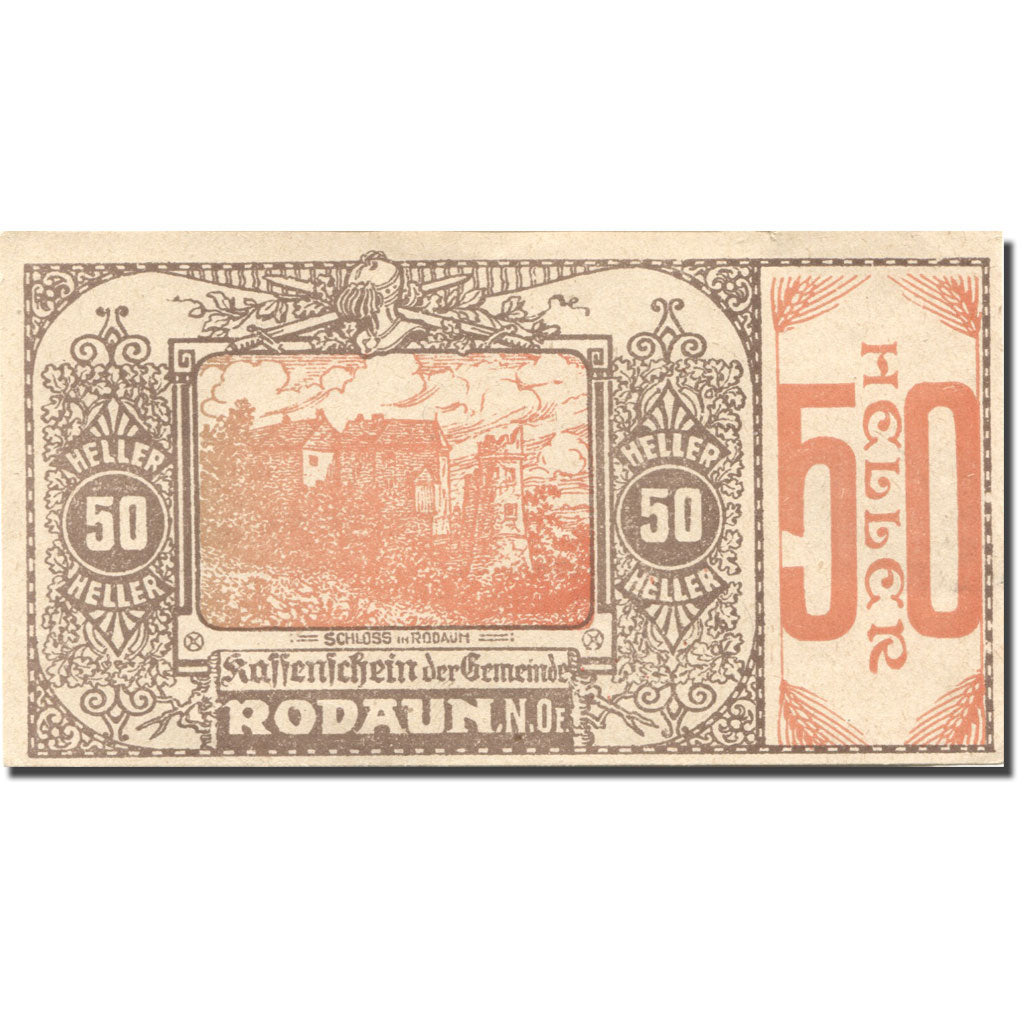 Banknote, Austria, Rodaun, 50 Heller, château, UNC(60-62), Mehl:FS 840IIa