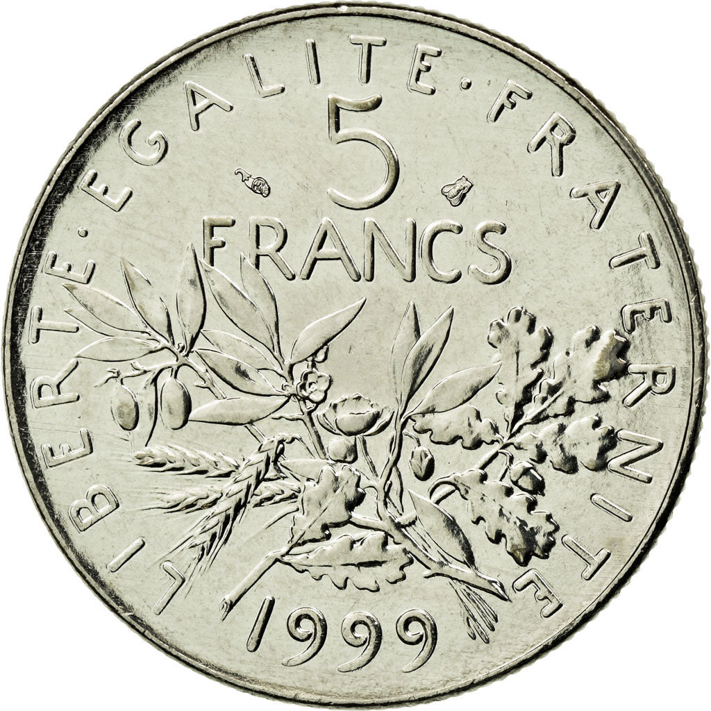 Monnaie, France, Semeuse, 5 Francs, 1999, FDC, Nickel Clad Copper-Nickel