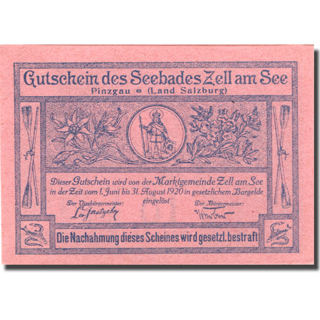 Geldschein, Österreich, Zell am See, 10 Heller, montagne 1920 UNZ- Mehl:FS 1270I
