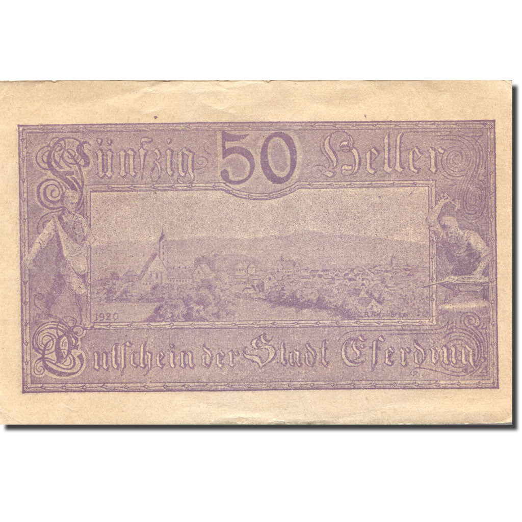 Banknote, Austria, Eferding, 50 Heller, paysage, 1919 AU(55-58 ) Mehl:FS 152I