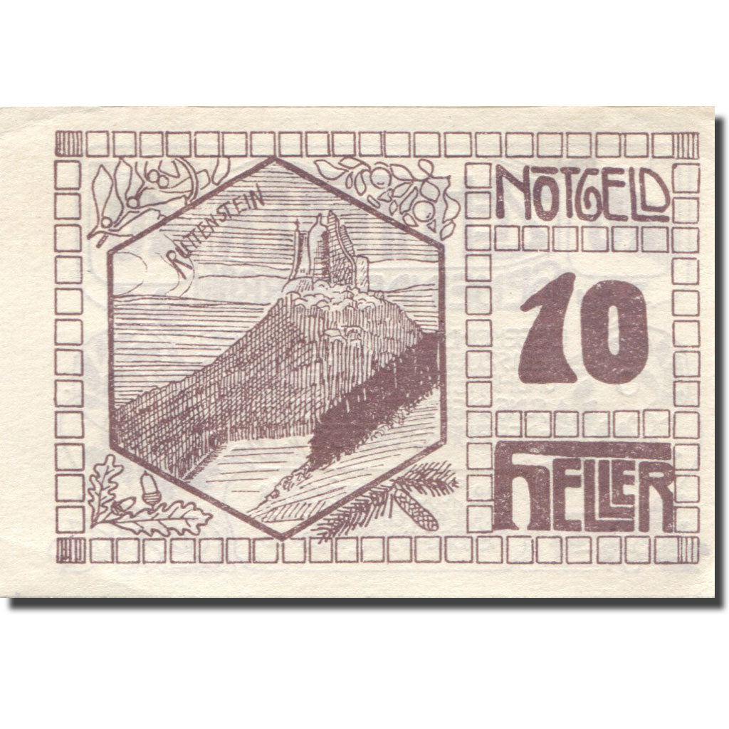 Banknote, Austria, Pierbach, 10 Heller, ruine, 1921, AU(55-58), Mehl:FS 749