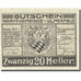 Banknote, Austria, Ulmerfeld, 20 Heller, Blason 1, 1920 UNC(63) Mehl:FS 1089Ia