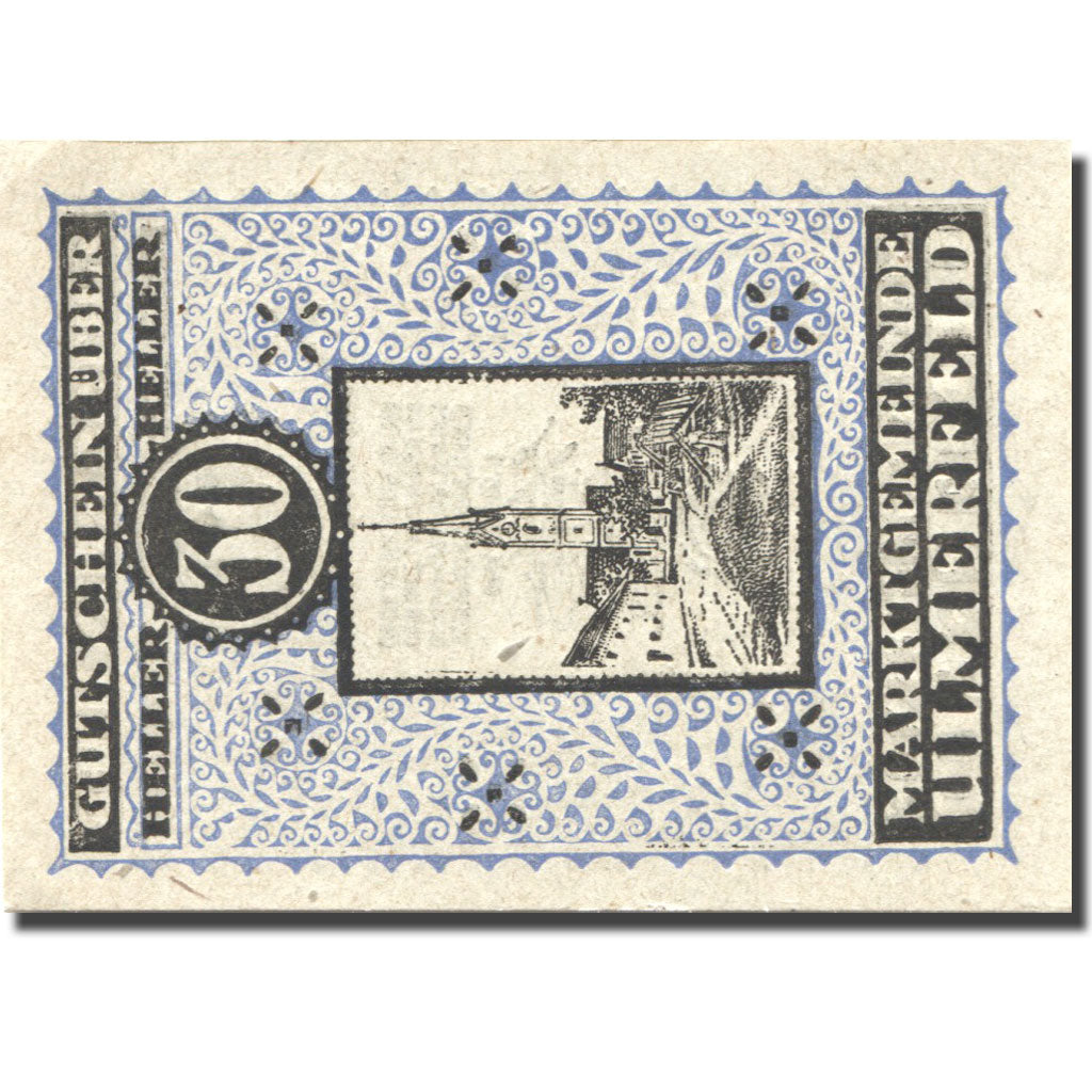 Banknote, Austria, Ulmerfeld, 30 Heller, Eglise, 1920 UNC(63) Mehl:FS 1089IIa