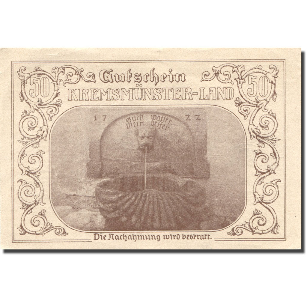 Banknote, Austria, Kremsmunster, 50 Heller château 1920 UNC(60-62) Mehl:FS 475