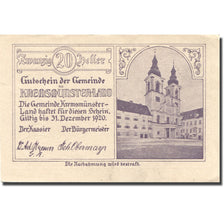 Banknote, Austria, Kremsmunster, 20 Heller, château, 1920 UNC(63)  Mehl:FS 475