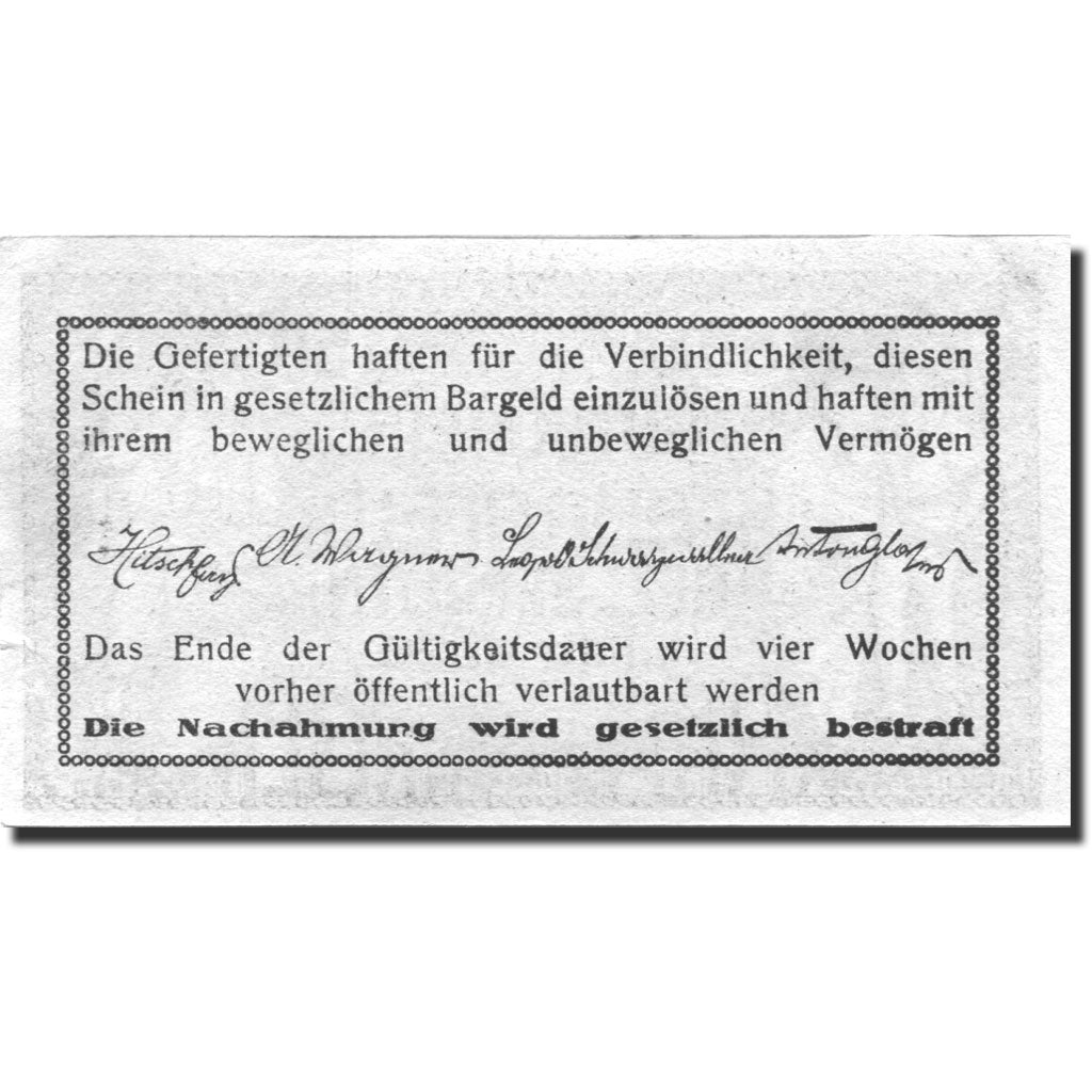 Banknote, Austria, Fahrafeld, 50 Heller, Usine, 1920 UNC(63) Mehl:FS 193