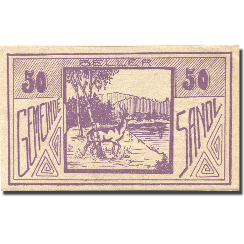Banknote, Austria, Sandl, 50 Heller, Forêt 1920-09-30, UNC(63), Mehl:FS 874Ic