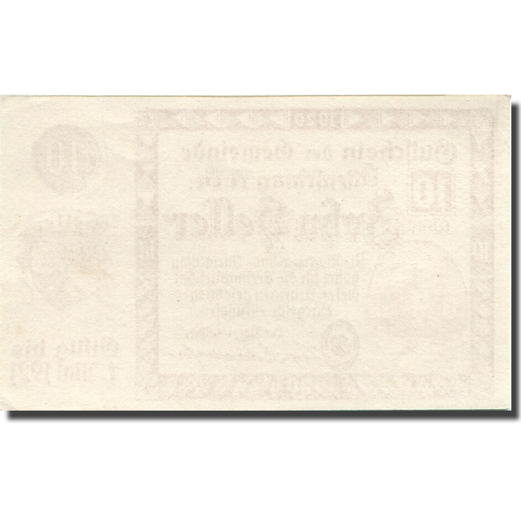 Banknote, Austria, Ottenschlag, 10 Heller, Blason, 1921 UNC(63) Mehl:FS 716a