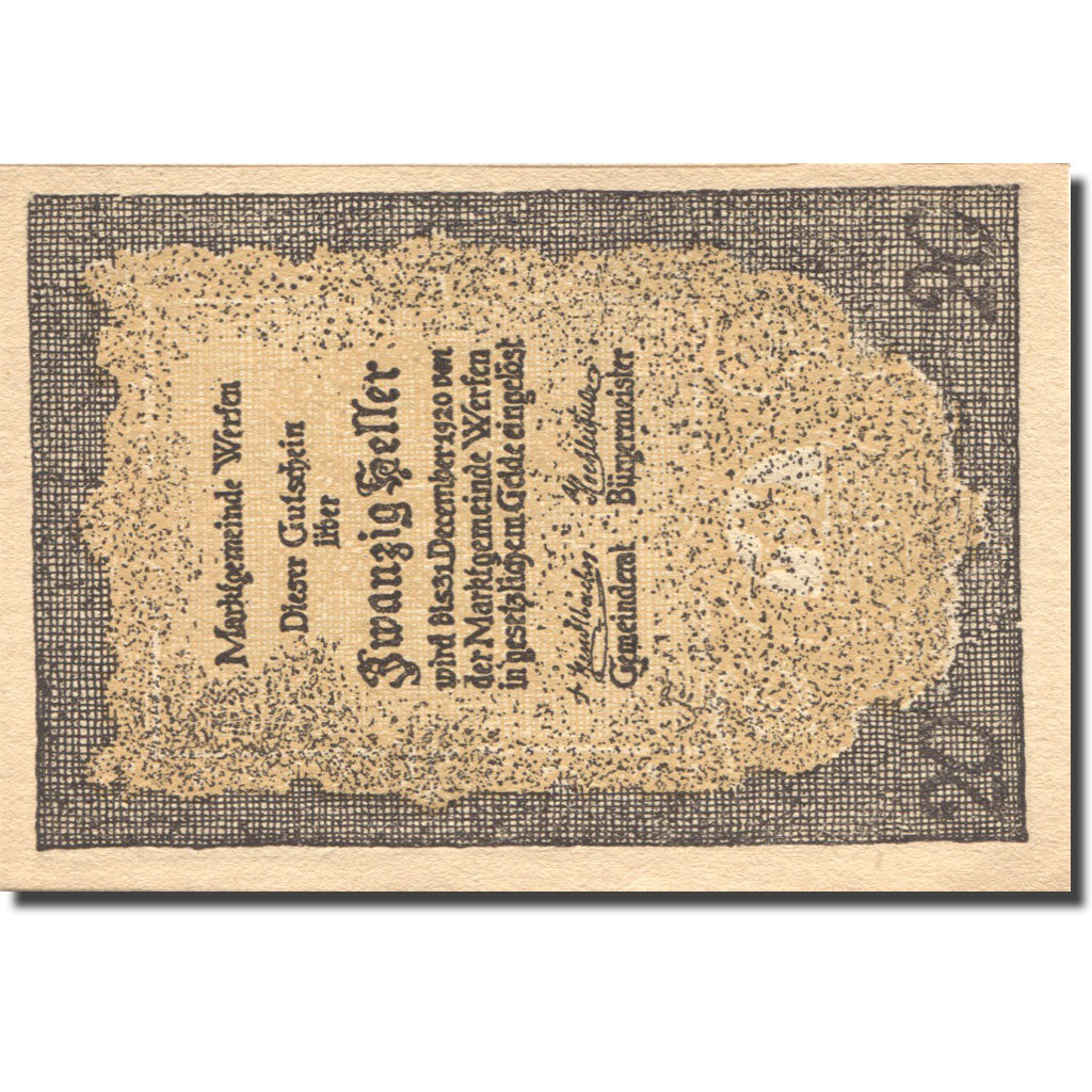 Banknote, Austria, Wersen, 20 Heller, Eglise 1920-12-31, UNC(63) Mehl:FS 1014.1b