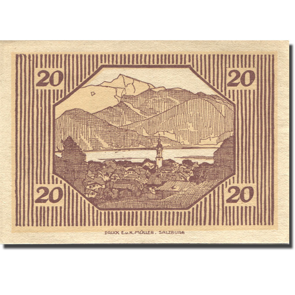Banknote, Austria, St Gilgen, 20 Heller, Eglise, 1920 UNC(63) Mehl:FS 891a