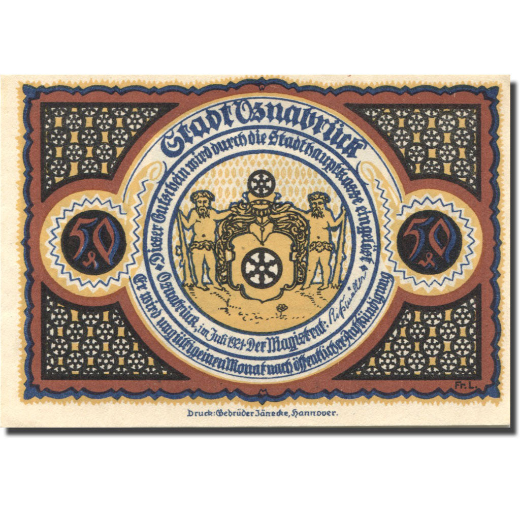 Banknote, Austria, Osnabruck, 50 Heller, château, 1921, UNC(63), Mehl:FS 1032.1
