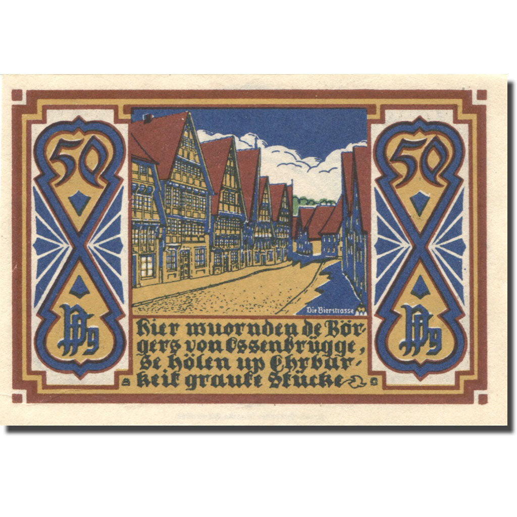 Banknote, Austria, Osnabruck, 50 Heller, rue, 1921, UNC(63), Mehl:FS 1032.1