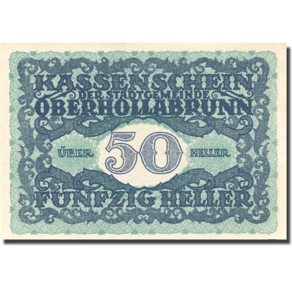 Banknote, Austria, Oberhollabrunn, 50 Heller, château, 1920 UNC(63) Mehl:FS 683a