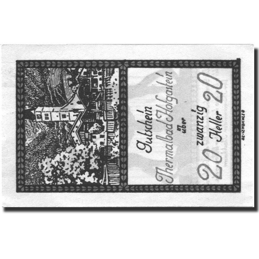 Banknote, Austria, Badhofgastein 20 Heller Eglise 1920 UNC(60-62) Mehl:FS 384Ia