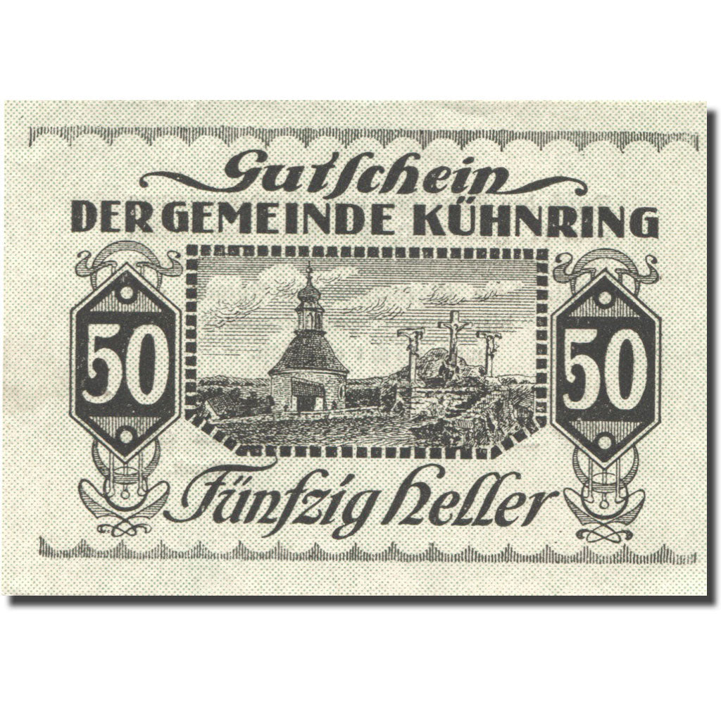 Banknote, Austria, Kuhnring, 50 Heller, cimetière 1920 UNC(63) Mehl:FS 489f