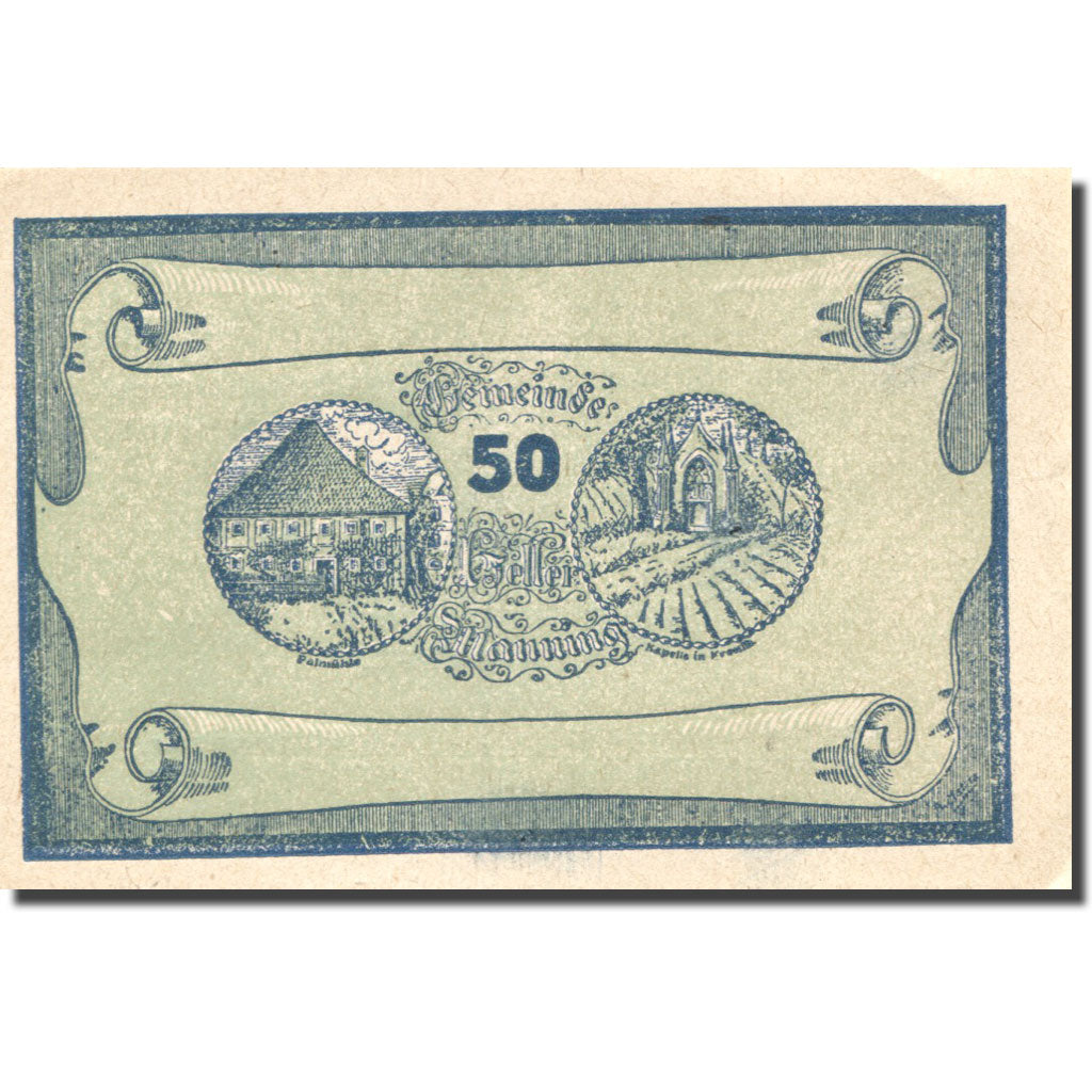 Banknote, Austria, Manning, 50 Heller, parchemin 1, 1920 UNC(63) Mehl:FS 578c