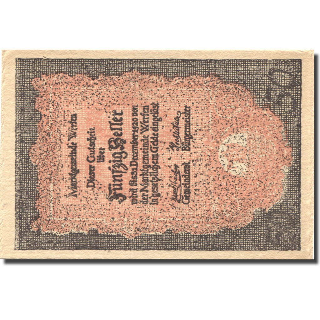Banknote, Austria, Werfen, 50 Heller, village 1, 1920 UNC(63) Mehl:FS 1173a