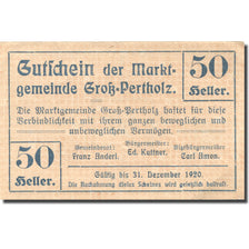Banknote, Austria, Gross-Pertholz 50 Heller, face value 1920 UNC(63) Mehl:FS 295