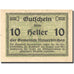 Banknote, Austria, Mauerkirchen, 10 Heller, Blason, UNC(63), Mehl:FS 598IBc