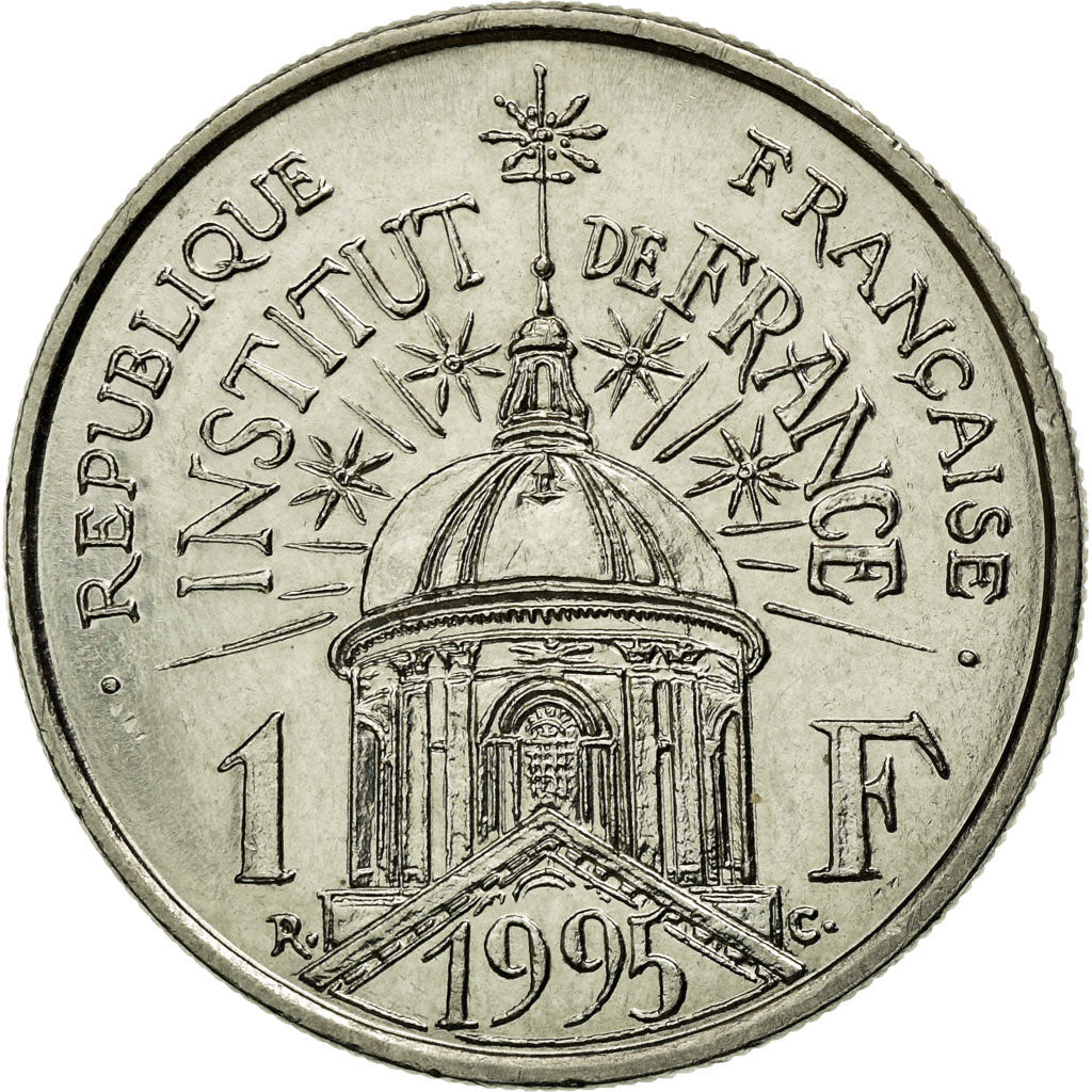 Coin, France, Institut, Franc, 1995, MS(63), Nickel, KM:1133, Gadoury:480