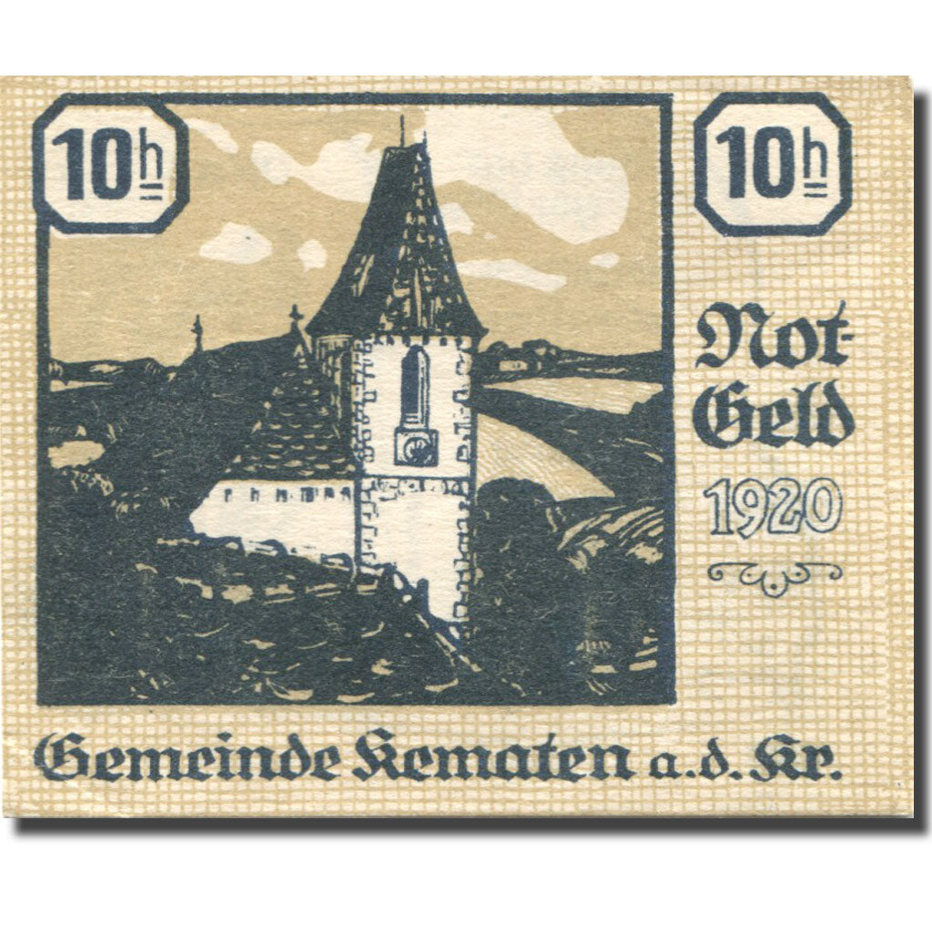 Banconote, Austria, KEMATEN, 10 Heller, Eglise 1920-12-31, SPL, Mehl:FS 430c