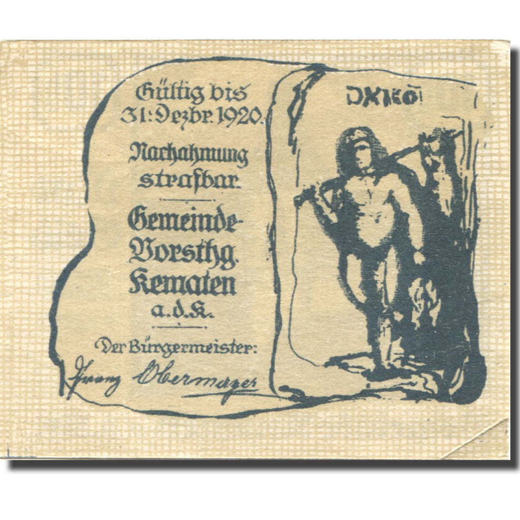 Banconote, Austria, KEMATEN, 10 Heller, Eglise 1920-12-31, SPL, Mehl:FS 430c