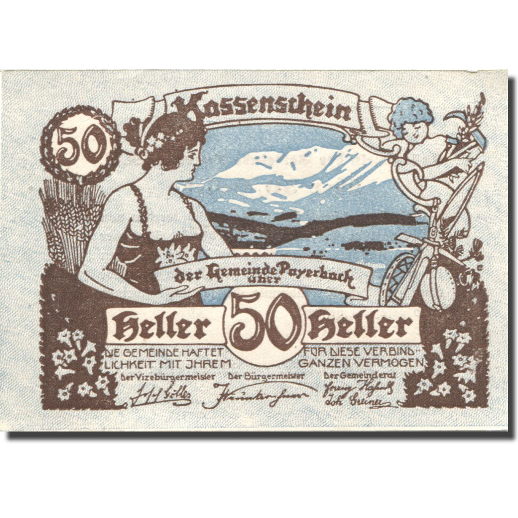Banknote, Austria, Payerbach, 50 Heller, personnage 1, 1920 UNC(63) Mehl:FS 725