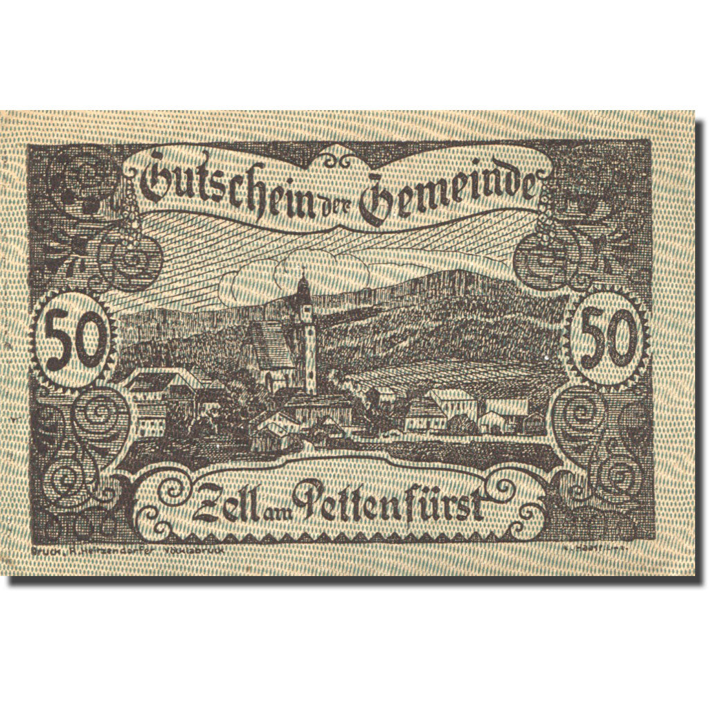 Banknote, Austria, Zell am Pettenfürst, 50 Heller 1920 UNC(63) Mehl:FS 1274a