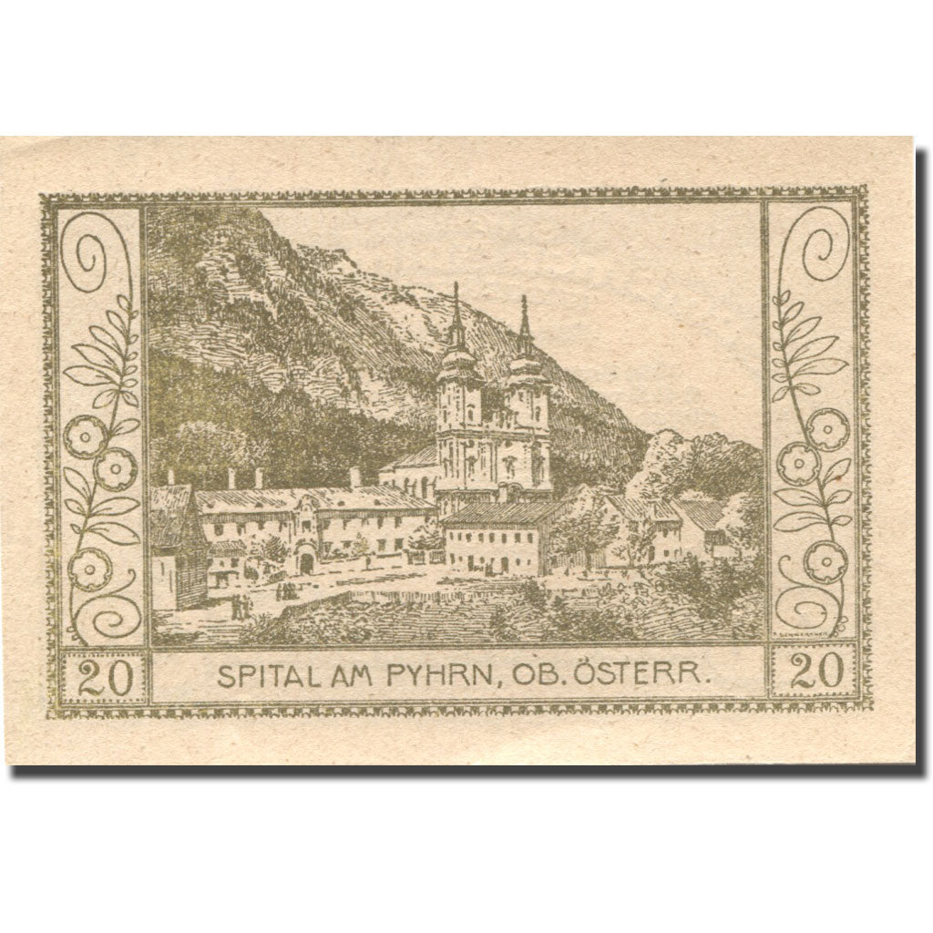 Banknote, Austria, Spital am Pyhrn, 20 Heller, Eglise, 1921 SPL Mehl:FS 1007Ib