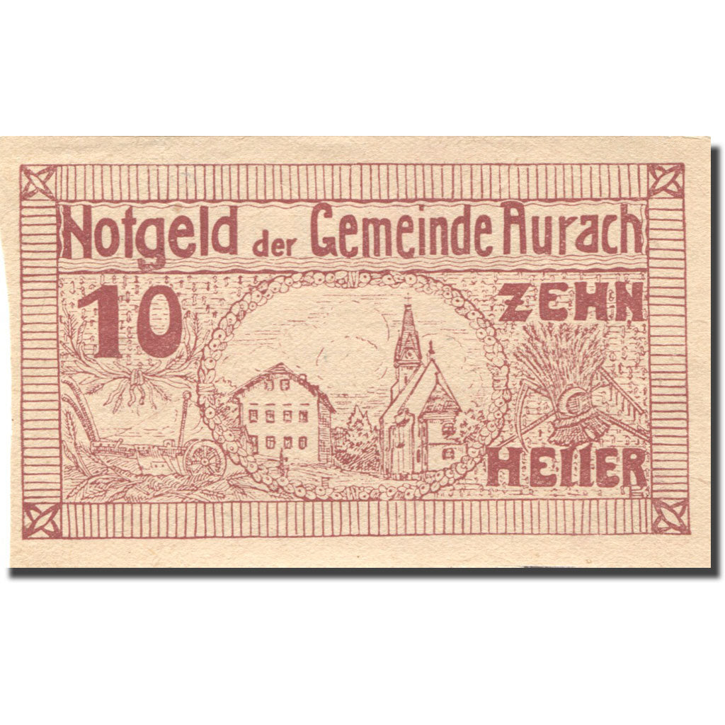 Banknote, Austria, Aurach, 10 Heller, Eglise1920-04-27, UNC(63), Mehl:FS 68a