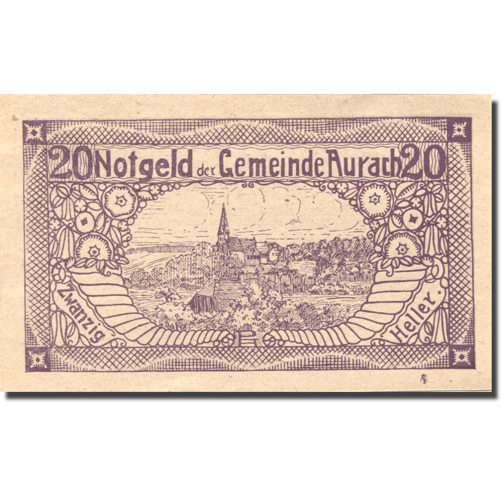 Banknote, Austria, Aurach, 20 Heller, village, 1920 UNC(63) Mehl:FS 68a