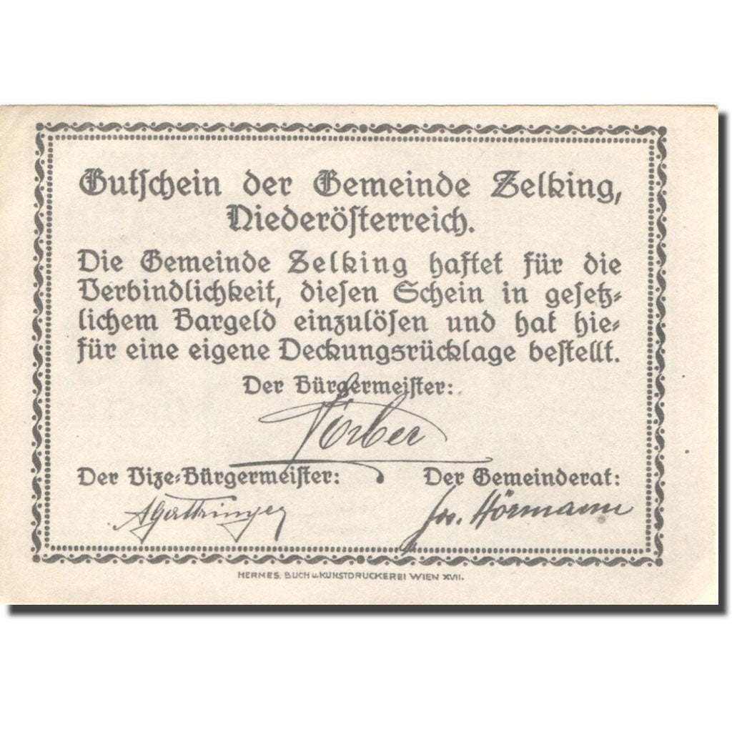 Banknote, Austria, Zelking, 10 Heller, Eglise, 1920 UNC(63) Mehl:FS 1267