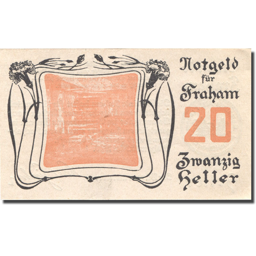 Geldschein, Österreich, Fraham, 20 Heller, paysage, 1920 UNZ- Mehl:FS 205b