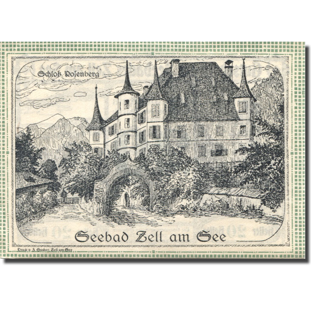 Billet, Autriche, Zell am See, 20 Heller, château, 1920, SPL Mehl:FS 1270II