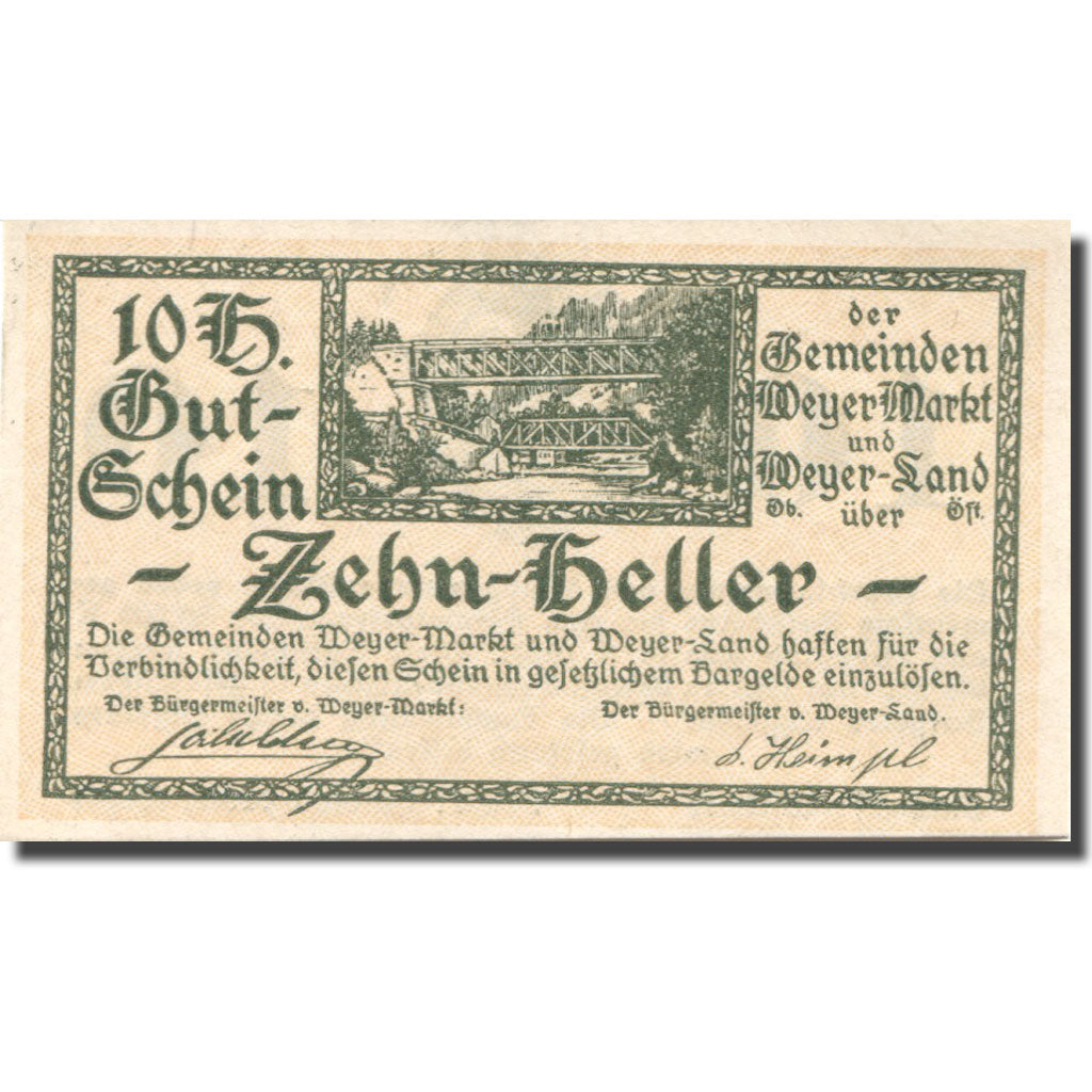 Banknote, Austria, Weyer, 10 Heller, pont 1921-03-31, UNC(63), Mehl:FS 1175