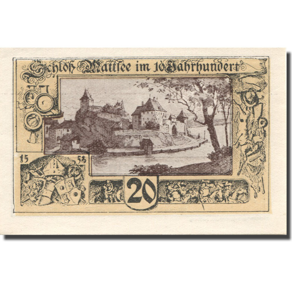 Banknote, Austria, Mattsee, 20 Heller, paysage, UNC(63), Mehl:FS 596a
