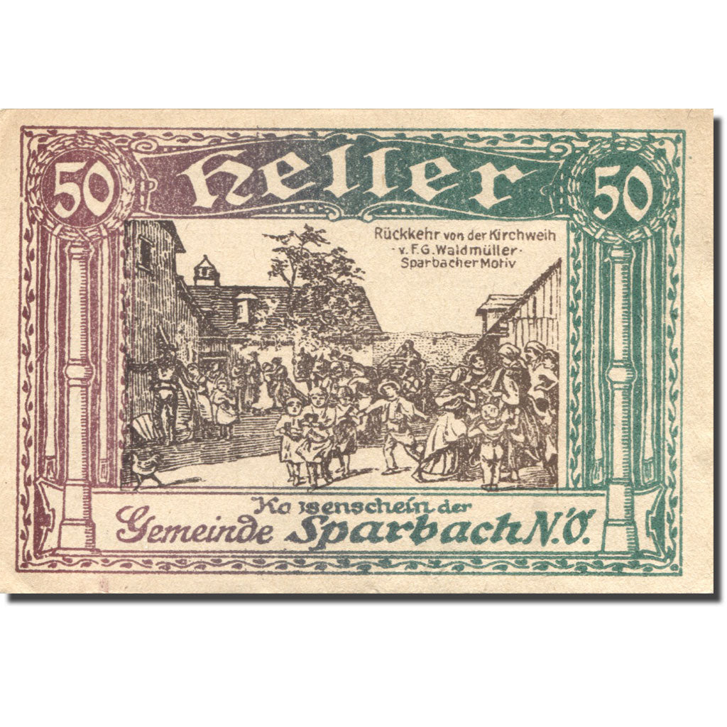 Banknote, Austria, Sparbach, 50 Heller, village, UNC(63), Mehl:FS 1006a