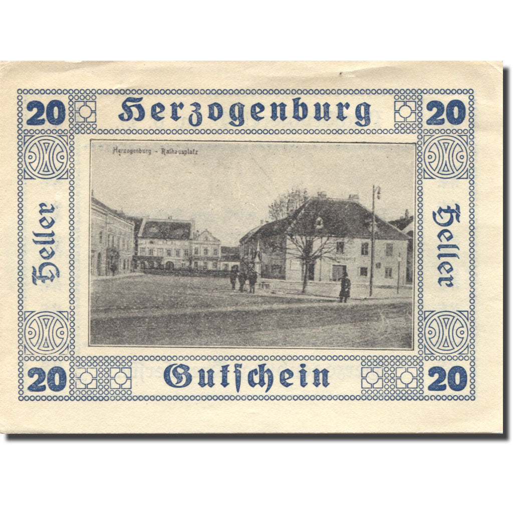 Banknote Austria Herzogenburg 20 Heller, village, 1920, AU(55-58) Mehl:FS 369