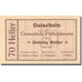 Banknot, Austria, Pottenbrunn, 70 Heller, valeur faciale, 1920, 1920-12-31