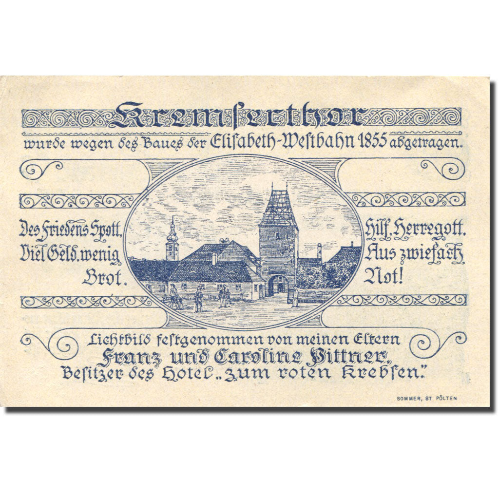 Banknote, Austria, St Pölten, 10 Heller, paysage, 1920 AU(55-58) Mehl:FS 927
