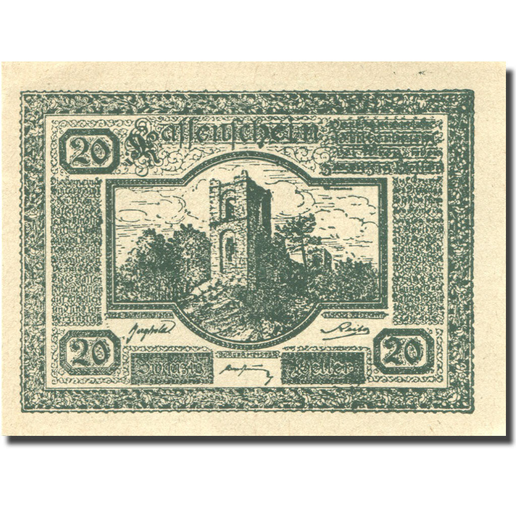 Banknote, Austria, Hinterbrühl, 20 Heller, château, 1920 UNC(63) Mehl:FS 376Ib1