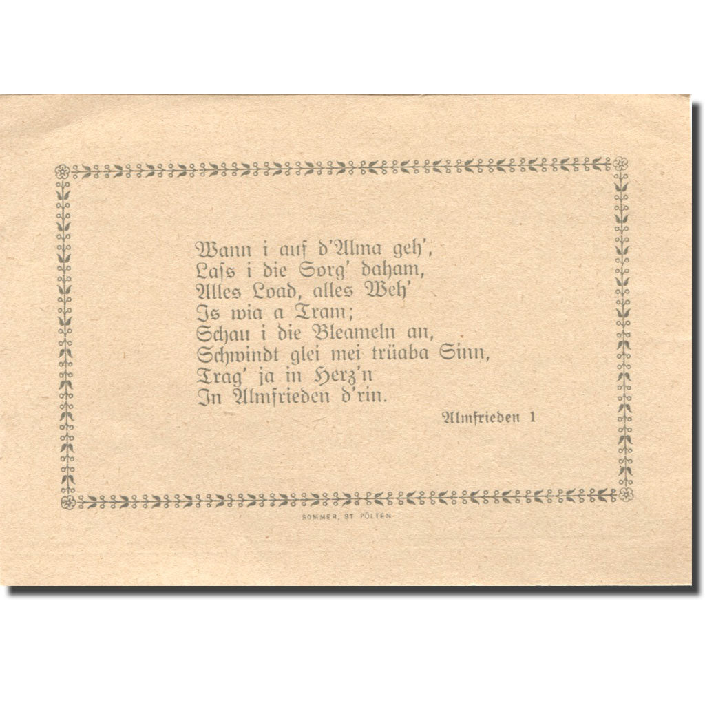 Banknote, Austria, Mitterbach, 25 Heller, montagne, 1920 AU(55-58) Mehl:FS 618c