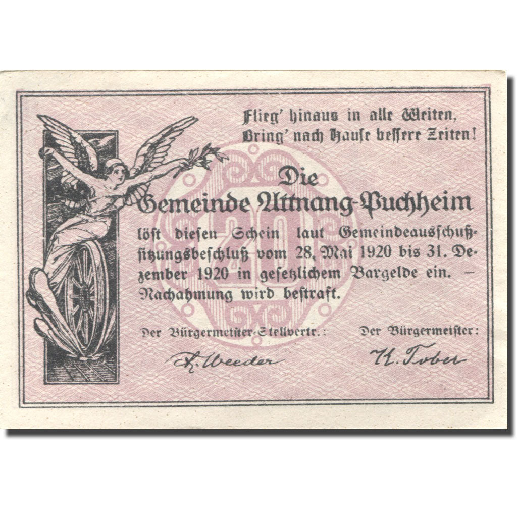 Billet, Autriche, Attnang-Puchheim, 20 Heller, Eglise, 1921, SPL Mehl:FS 61IA1