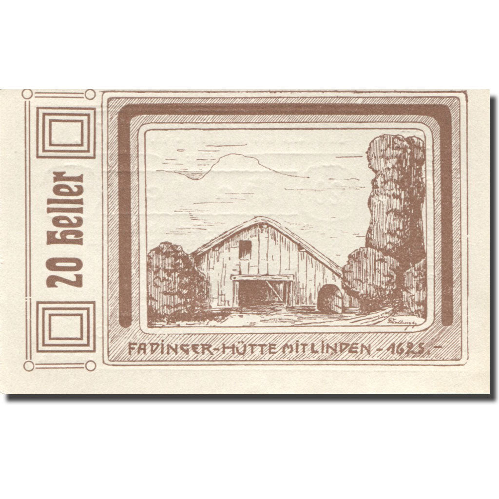 Banknote, Austria, St Agatha, 20 Heller, ferme, 1920, UNC(64) Mehl:FS 877Ib